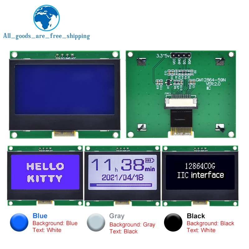 I2C Lcd Display - 1/3 STKS 12864 IIC LCD Module