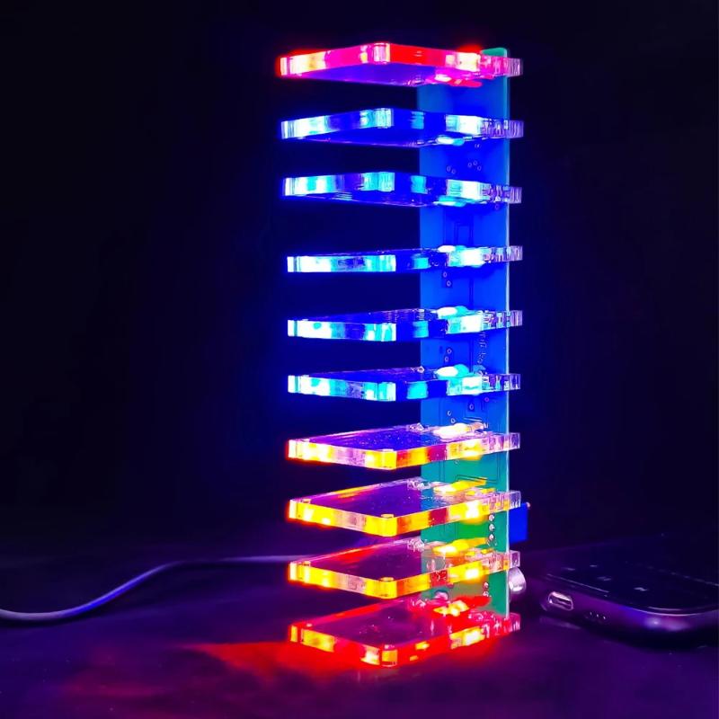 Diy Electronics Course - Geluidsgeactiveerde LED-muziekspectrum kristallen kolom soldeer oefenset