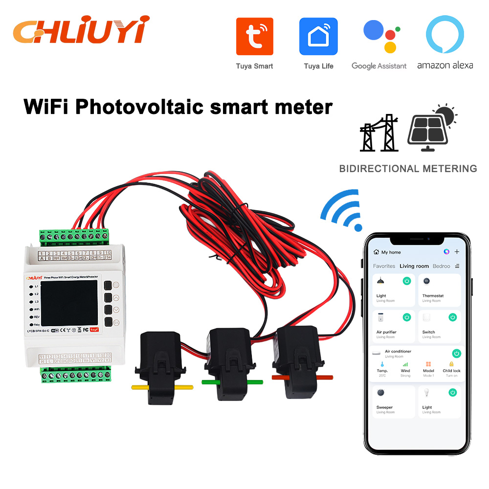Diy Electronics Store - Tuya WiFi Smart Transformer Driefasige Meter
