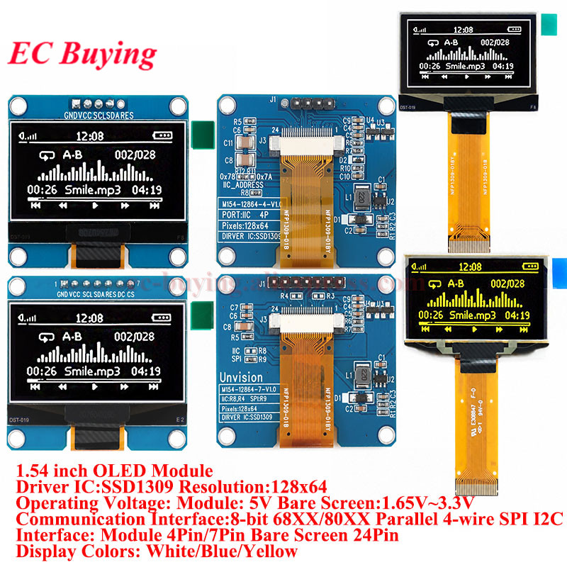 I2C Lcd Display - 1,54 inch OLED-module 1,54” display LCD-scherm