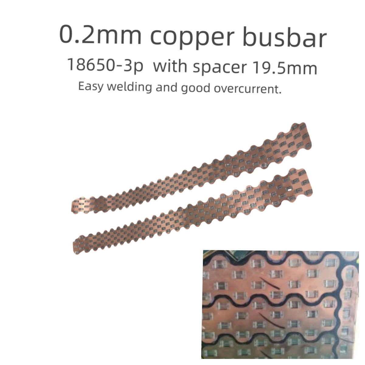 Diy Electronics Market - 18650-3P W Stijl Koperen Busbar Batterij
