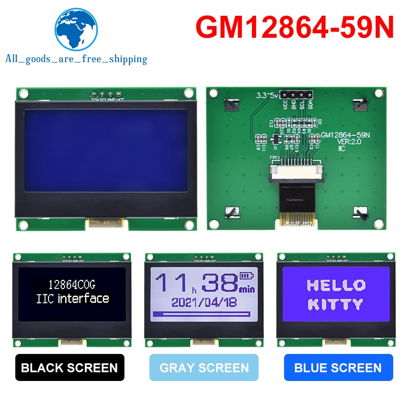 1/3 STKS 12864 IIC LCD Module  - I2C Lcd Display recensie en prijs