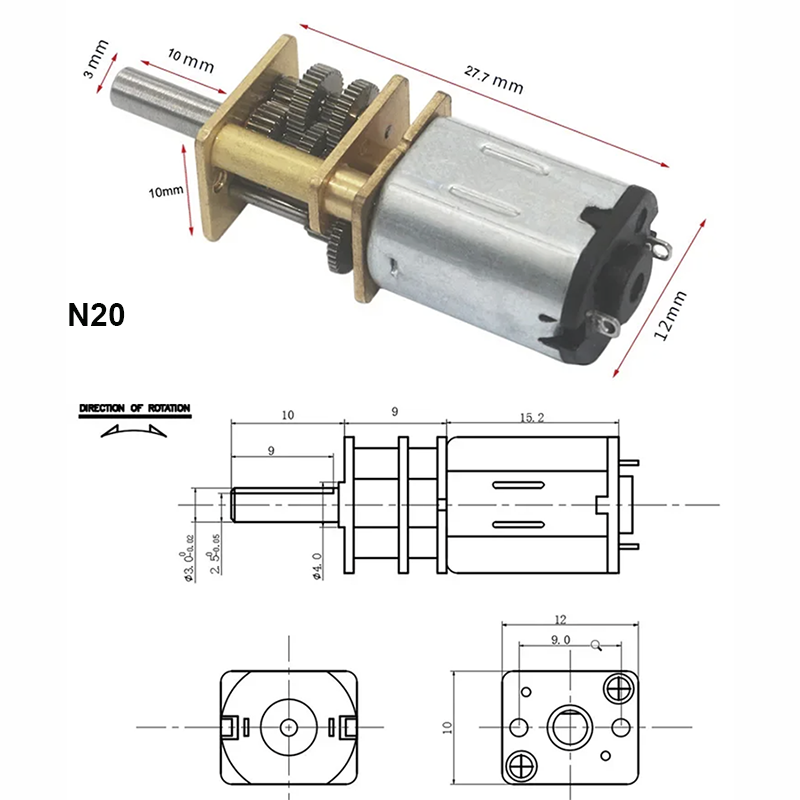 6V 12V 15-6000RPM GA12-N20 DC  - Diy Boat Electronics recensie en prijs