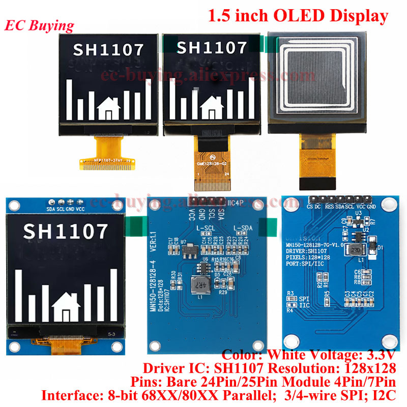 1,5 inch OLED LCD wit displaym - I2C Lcd Display recensie en prijs